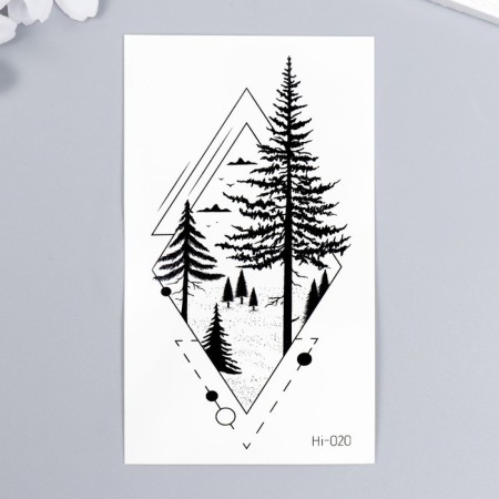 Tattoo on the body phosphorus "spruce forest" 10.5x6 cm-1