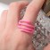 The ring "Snake" is bright, narrow, the color is bright pink, size 18