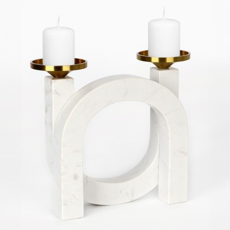 Brass Brass, marble "Camellia" 19 x 18 x 8 cm