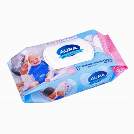 Wet Aura Ultra Comfort napkins, for children, 200 pcs.