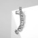 Earring "caffe" rhinestones in plexus, white color in silver