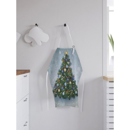 Apron of a kitchen with a photo print "Spruce with colored balls", adjustable, size OS-1