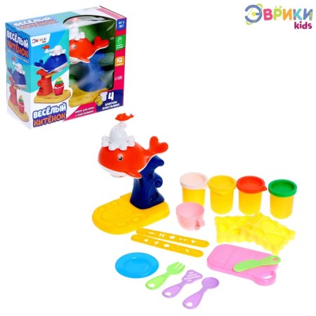 Set for playing with plasticine "Merry Chicene", 4 jars with plasticine