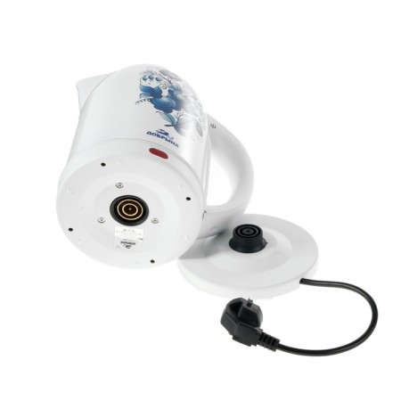 Electric Dobrynya kettle DO-1214, Metal, 2 l, 2000 watts, white with blue colors-5