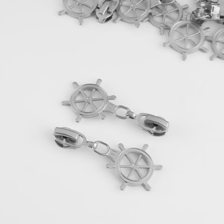 Automatic lock for lightning "Spiral", No. 3, decorative, 10 pcs, Nickel color-1