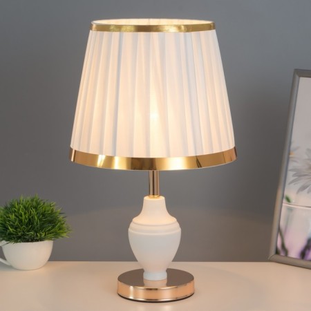 Entry 1x60W desktop E27 white-gold 25x25x42 cm Risalux