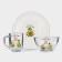 Avocado breakfast set, 3 items: mug 200 ml, salad bowl 450 ml, plate, MIX drawing