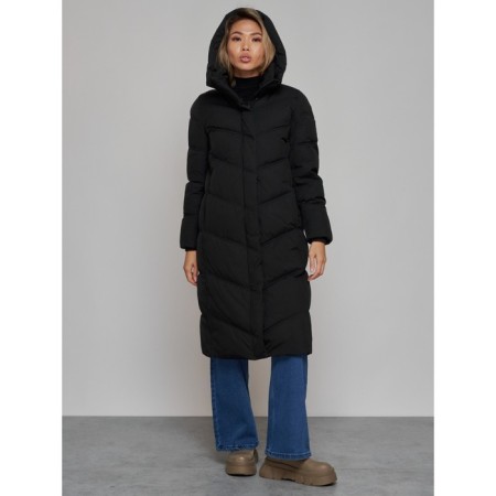 Coat insulated winter female, size 50, black color-4