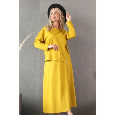 Female suit, size 54, mustard color-10