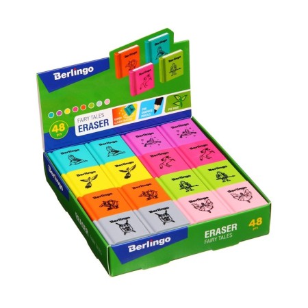Eraser Berlingo 28*25*7mm "Fairy Tales", thermoplastic rubber, assorted colors-9