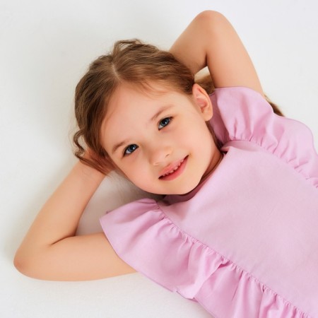 Blouse for Minaku girl: Cotton Collection color light lilac, height 98-4