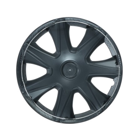 Wheel caps R15 "Joy", silver-black, carbon, set 4 pcs-2
