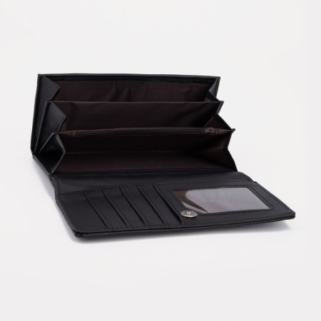 Women's wallet on a magnet, black color-2
