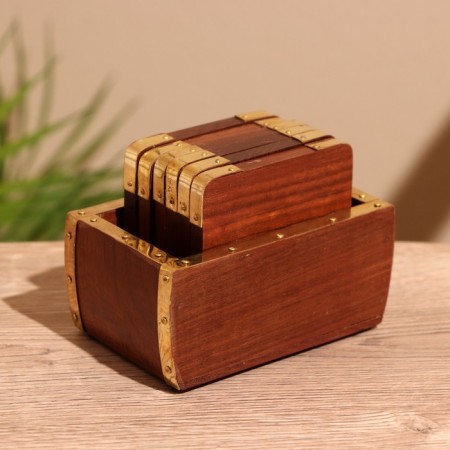 Hot stands (set 6 pcs) 10x6.5x7 cm, wooden wood-1