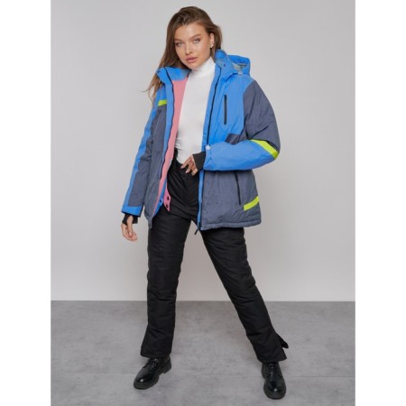 Ski jacket female winter, size 58, blue color-12