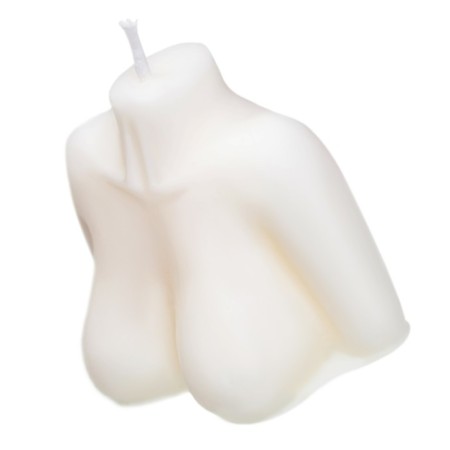 Candle Pecado BDSM "Women's Silhouette", white color, 49 g-5