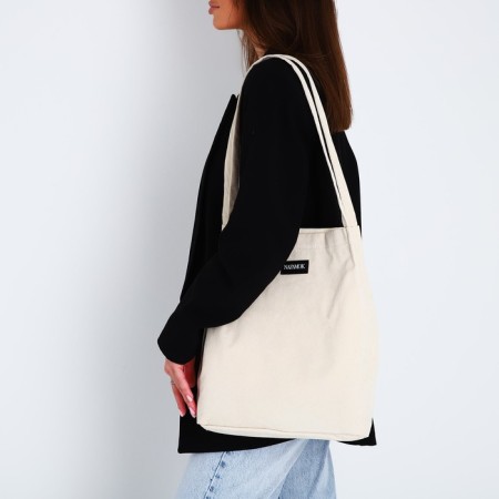 Shopper without fastening, beige color-6