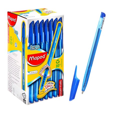 Ballpoint handle Maped Green Ice Blue rod, Node 1.0 mm, three -sided, disposable-1