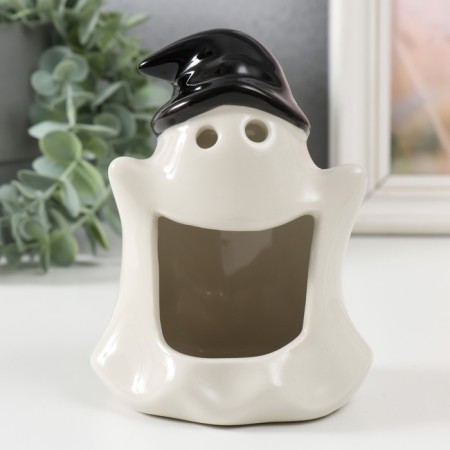 Ceramics "White Ghost in the cap" 13x10x9 cm