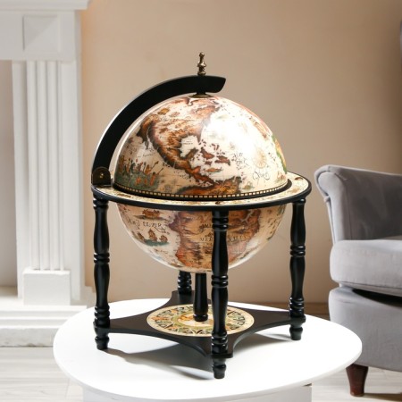 Globe bar decorative "Wanderer map" with a stand below 41.6x41.6x56 cm-7