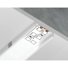 Profile aluminum overhead ambrella Illumination alum Profile, GP1800wh, 2000x6x23.8 mm, white, matte dial