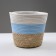 Kashpo wicker "Namibia", 25.5x25.5x23 cm, natural, blue, white
