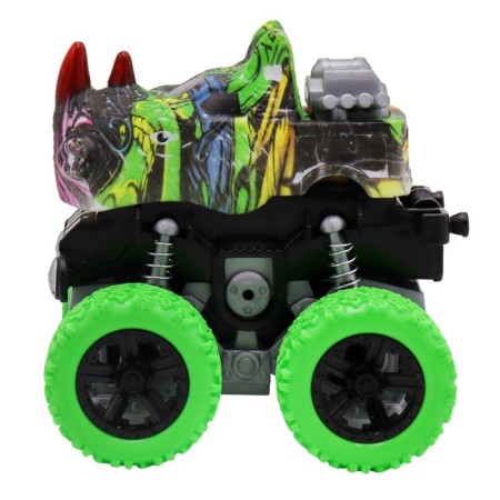 Friction Funky Toys "rhino", 4x4, springs, green color-3