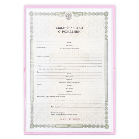 The folder for the birth certificate "Our Princess", A5.-6