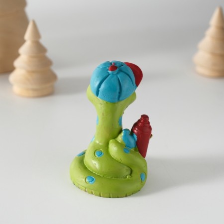 Polystone souvenir "Snake in a cap, with a spray can" 4.5x6 cm-5
