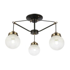 Ceiling EVOLUCE lamp. Sle110302-03. Stricce. 3x60 watts, E27, 59x59x36 cm, black color, bronze