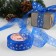 Kapron tape with embossing "Snowflakes", 25 mm × 23 ± 1 m, blue color/silver No. 040