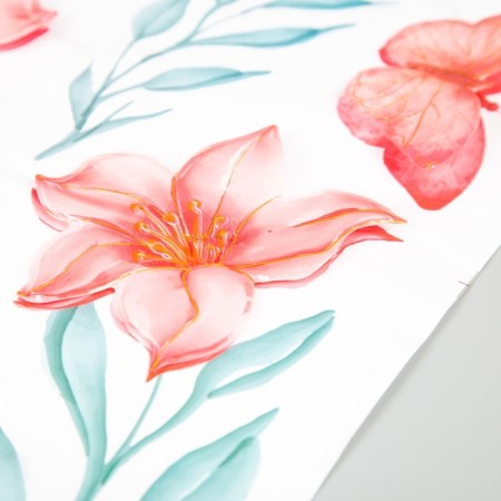 Sticker Plastic Interior 3D "Pink Lilies" 50x35 cm-1