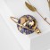 Brooch "Planet Earth", blue color in gold