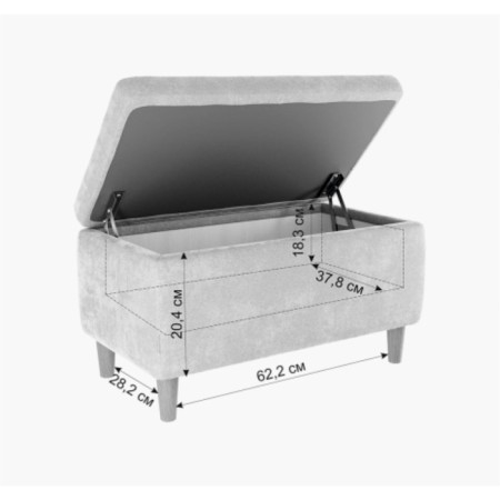 Charlie Puf 2, 760 x 430 x 400, amber (velor)-3