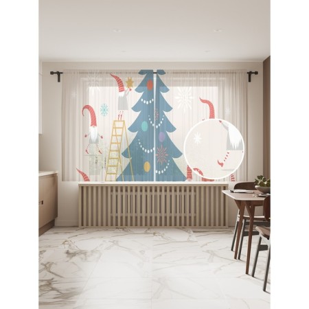 Photo "Gnomes decorate the Christmas tree", size 145x180 cm, 2 pcs