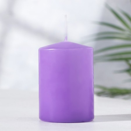 Candle - Aromatic "Mountain Lavender" cylinder, 5.6x8 cm