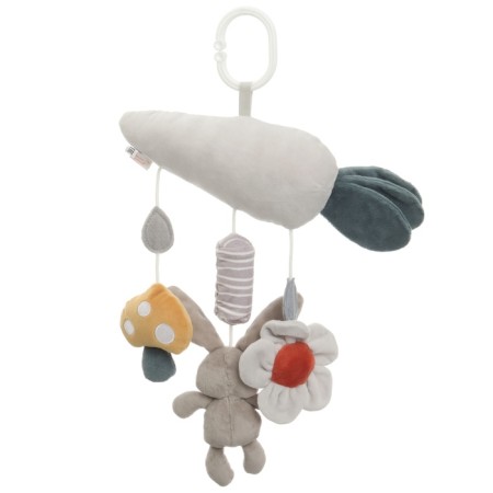 Suspension - Bonnie Bunny rattle, squeaks, rustling, on a crib, stroller, crumb me-11