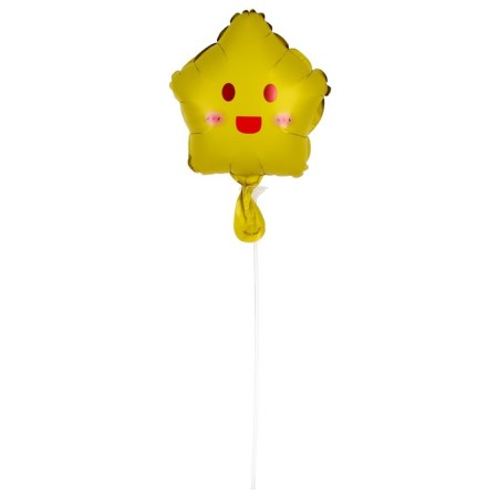 Foil ball 10 "Star Smile", yellow, mix-8