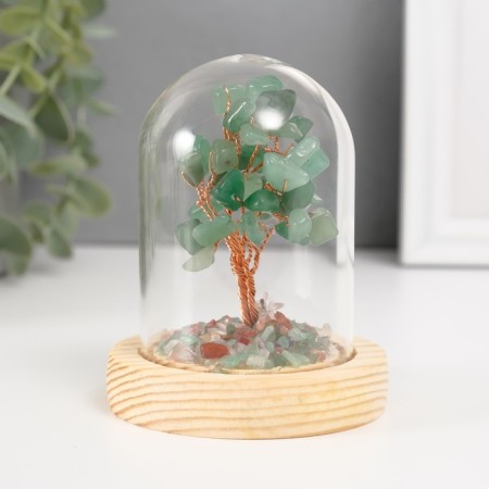 Souvenir "Cash tree in the flask" green 36 stones 7.8x7.8x10 cm-2