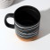 Ceramic mug with a cork bottom "Geometry", 400 ml, black color