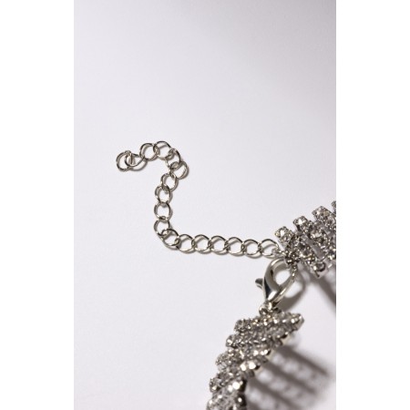 Bracelet with rhinestones "Illusion" drops, white color in silver-4