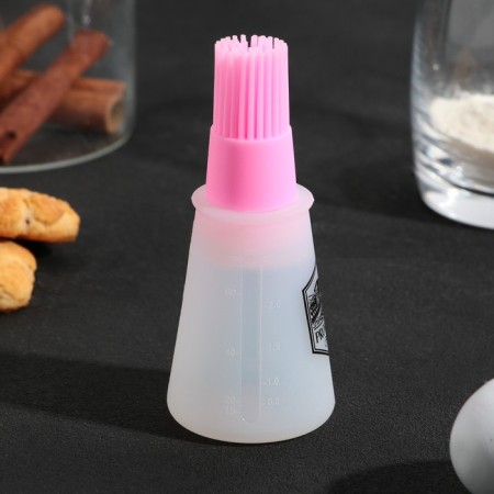 Oil brush "Provence", 11.8 x 5.2 cm, silicone, pink color-2