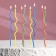 Candles for a cake, set 8 pcs, twisted, 17 cm