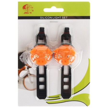 A set of bicycle lamps JY-339P, front and rear, orange color-5