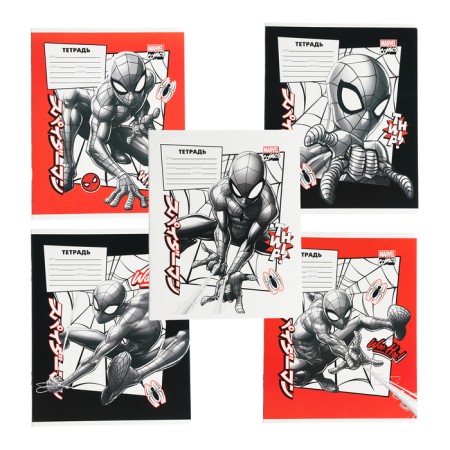 A notebook in a cage 18 sheets, 5 types of mix, cover coated cardboard, spider-man-7