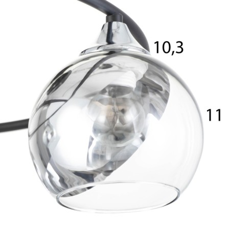 Chandelier "Drops" 3x60W E27 Black 49x49x25.5cm-5