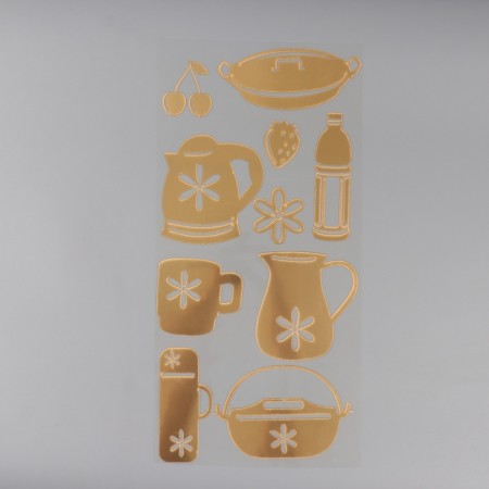 Stick plastic interior "breakfast time" gold 70x30 cm-1
