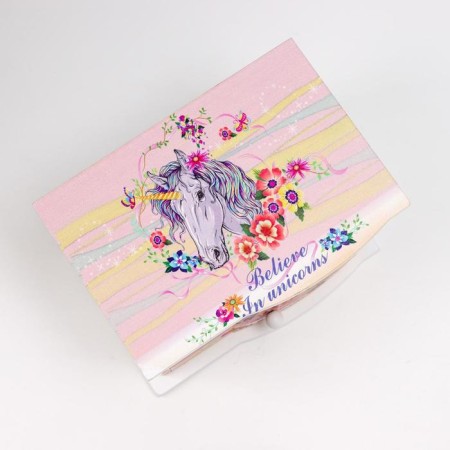 Casket wood chestnut 1 Musical box "Unicorn in colors" 11x14.7x10.6 cm-3