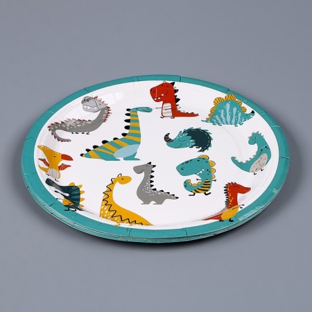 Paper plate "Dinosaurs", in a set of 6 pcs.-1