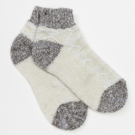 Nosk children's woolen shortened, white/gray color, size 14-16